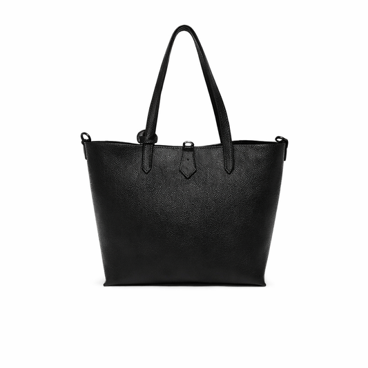 Borsa Shopper Donna in Vera Pelle con Pochette Estraibile e Tracolla Regolabile