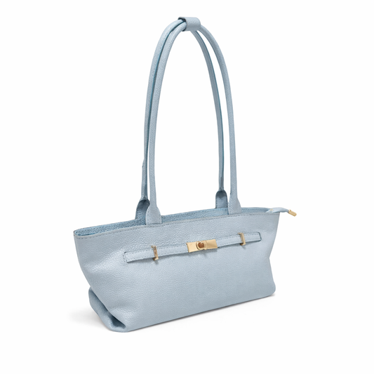 Borsa Donna Slim in Vera Pelle Made in Italy con Zip e Manici Lunghi