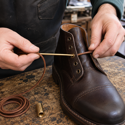 Ago per infilare lacci di cuoio e pelle nelle scarpe da barca