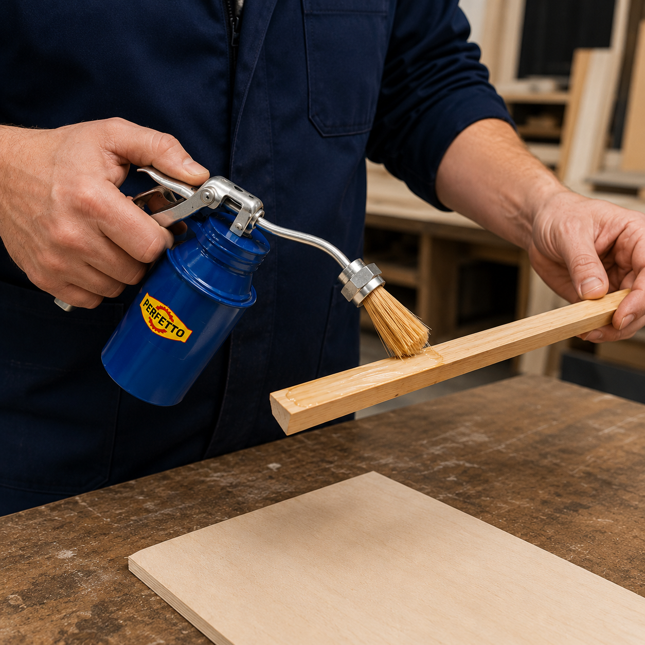 Spalmacolla a Pompetta con Pennello in Setole per Calzolai Pelletteria Falegnami e Artigiani Applicatore Professionale per Colla