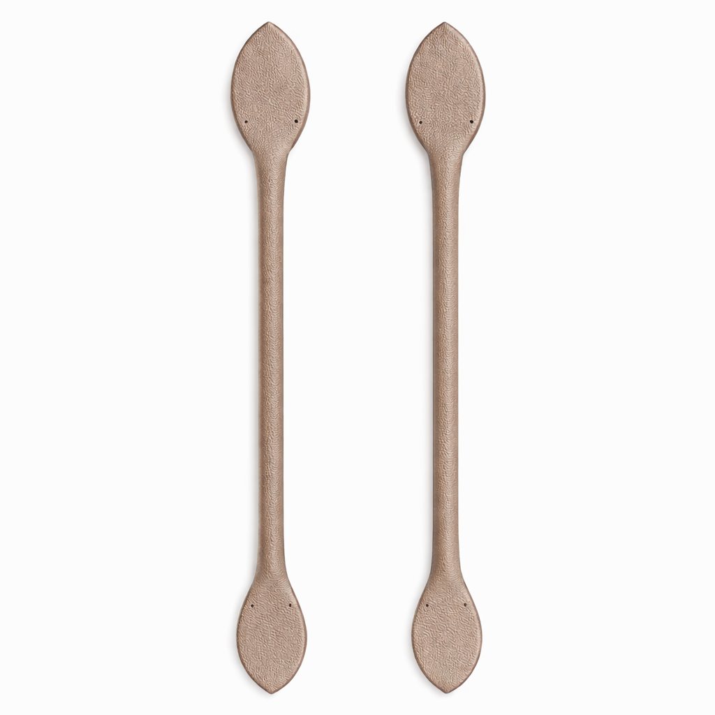 Manici per Borse in Vera Pelle con Estremità a Foglia Coppia di Manici Artigianali per Riparazione Ricambio e Realizzazione Borse Fai da Te