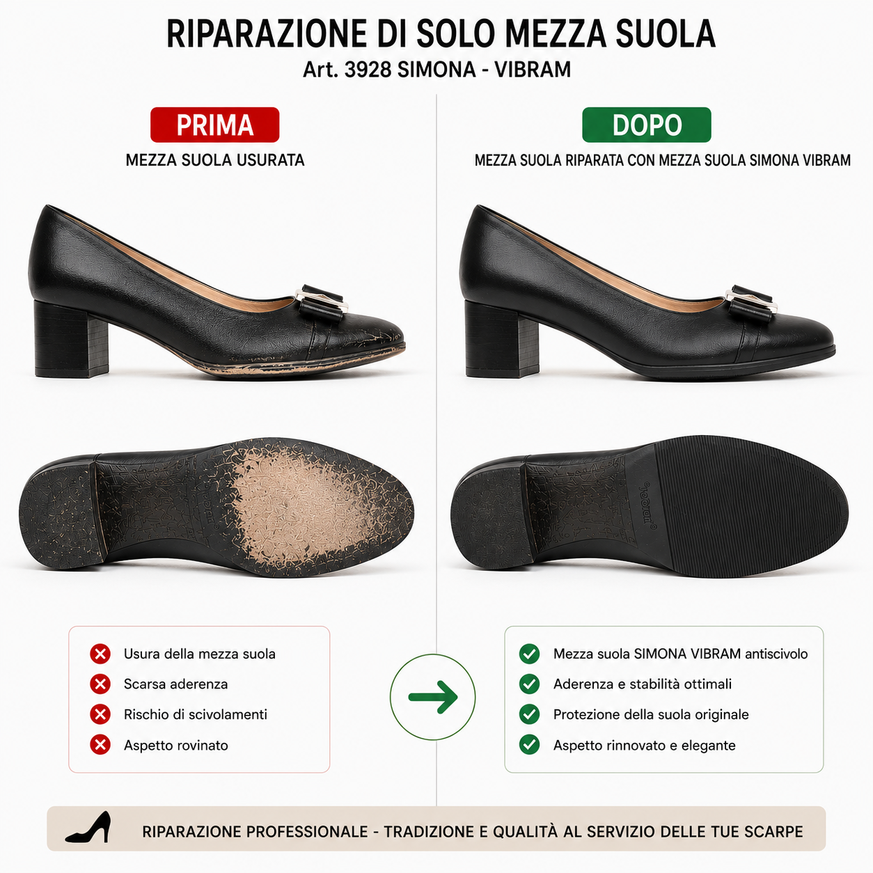 Mezza suola donna gomma Vibram Simona 3928 mm.2,2 riparazione creazione scarpe