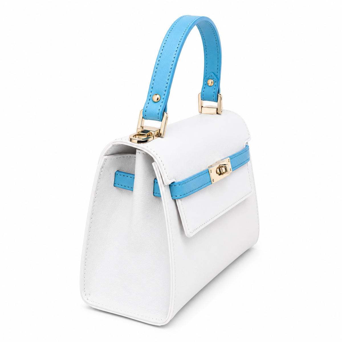 Borsa Donna Elegante a Mano con Tracolla Pelle Chiusura dorata Made in Italy