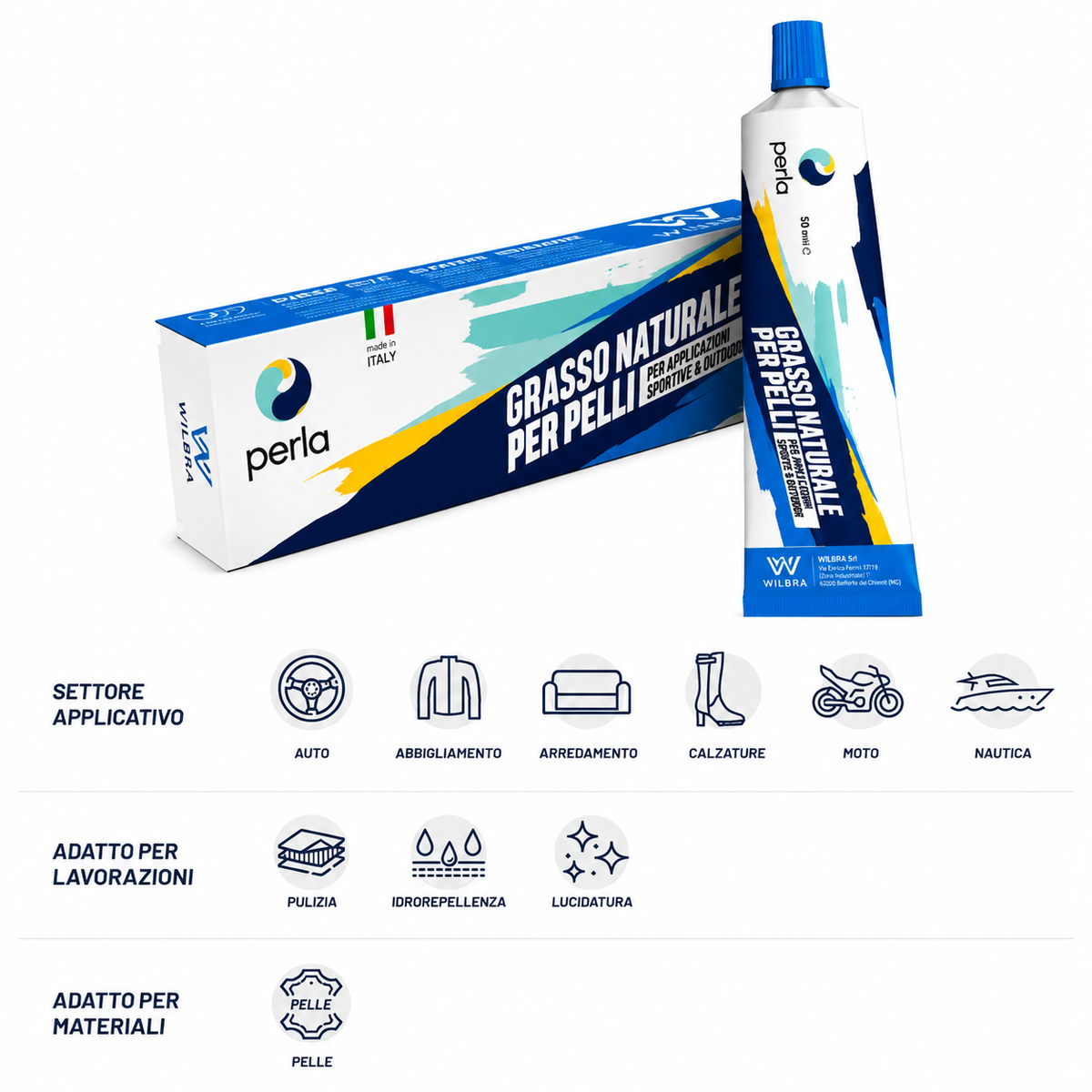 Grasso Perla Sport per Pelle e Cuoio – Impermeabilizzante Naturale per Scarponi da Montagna, Scarpe da Trekking, Stivali e Calzature Sportive