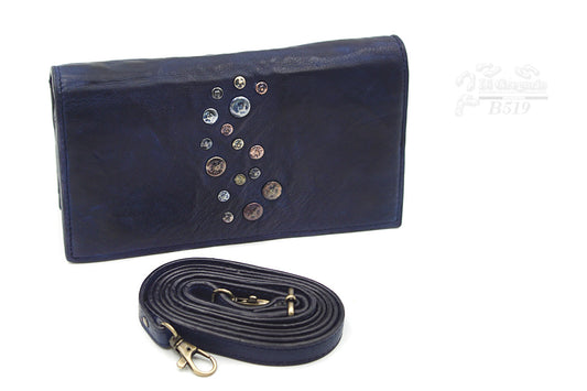Borsa portafoglio in vera pelle con tracolla – pochette multifunzione