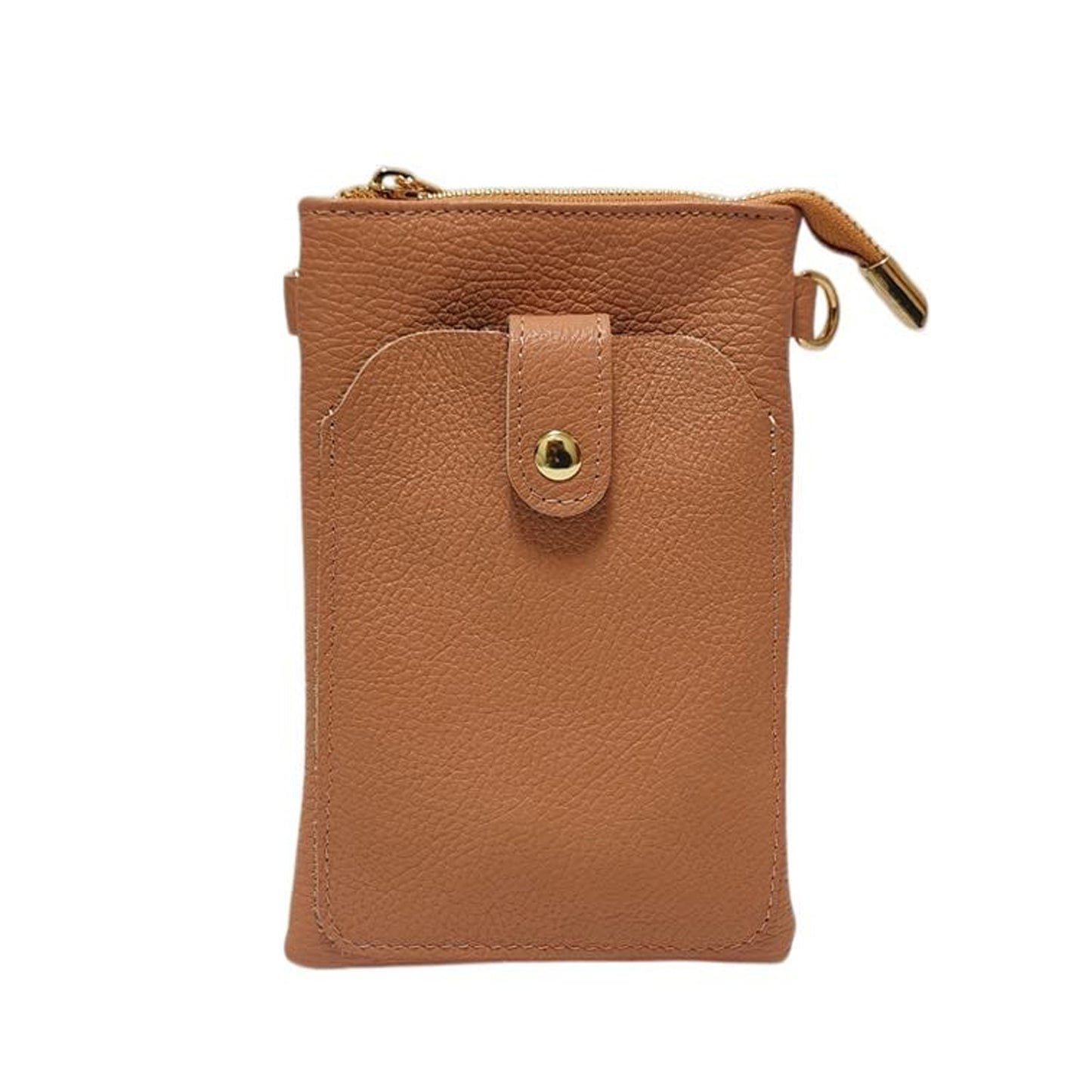 Women's handbag men's shoulder bag cell phone holder in real leather adjustable strap Made in Italy
