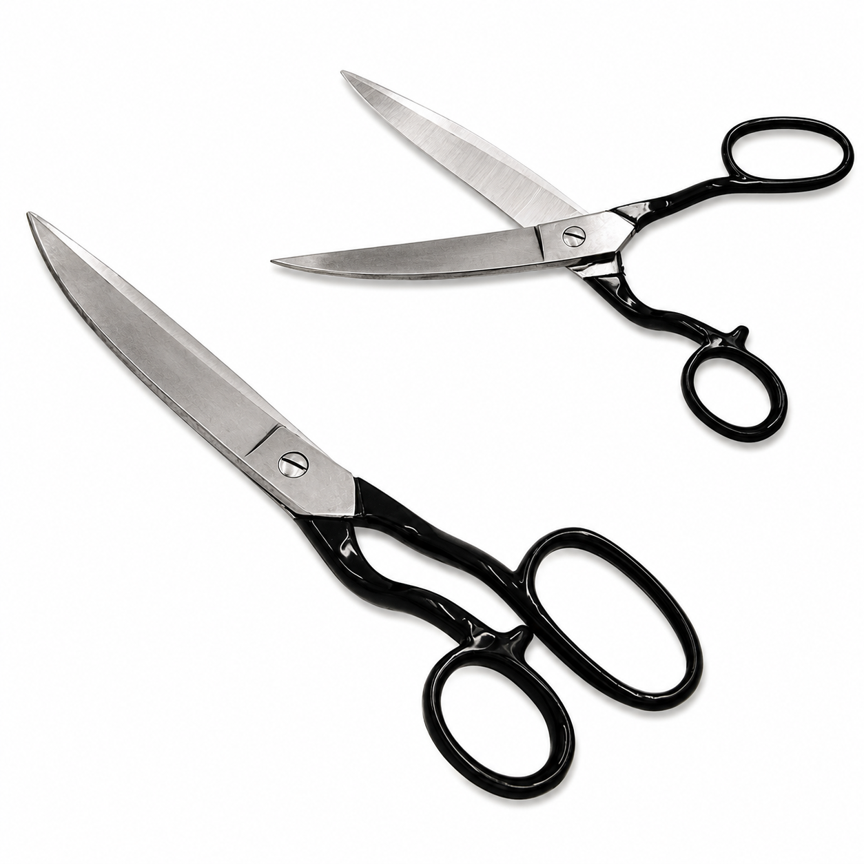Forbice Professionale Doppia Curva 21 cm per Taglio Gomma Cuoio e Pelle Calzolaio Pelletteria Sarto Tappezziere Artigiani