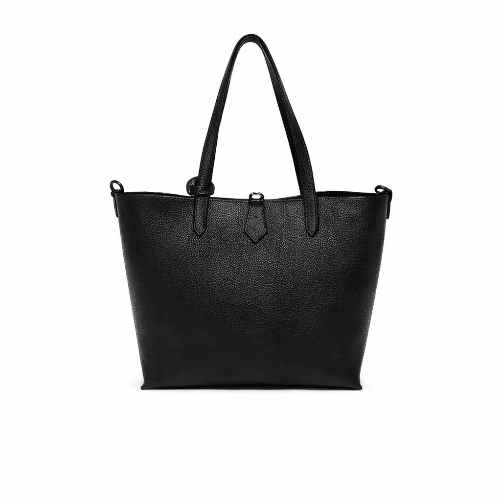 Borsa Shopper Donna in Vera Pelle con Pochette Estraibile e Tracolla Regolabile