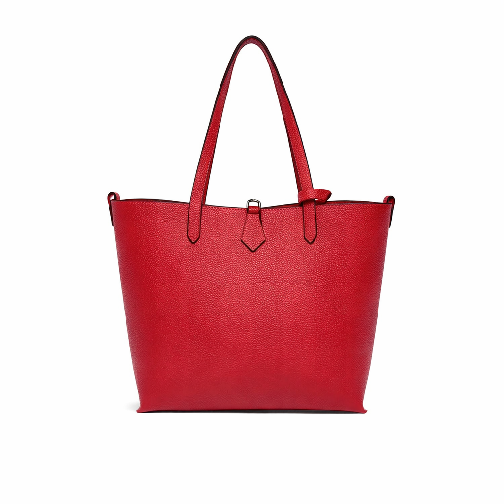 Borsa Shopper Donna in Vera Pelle con Pochette Estraibile e Tracolla Regolabile