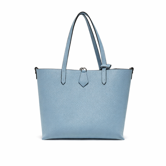 Borsa Shopper Donna in Vera Pelle con Pochette Estraibile e Tracolla Regolabile