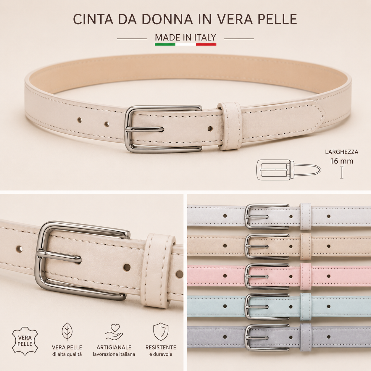 Fibbia ricambio sostituzione creazione cinture tracolle borse da mm 16 bronzata