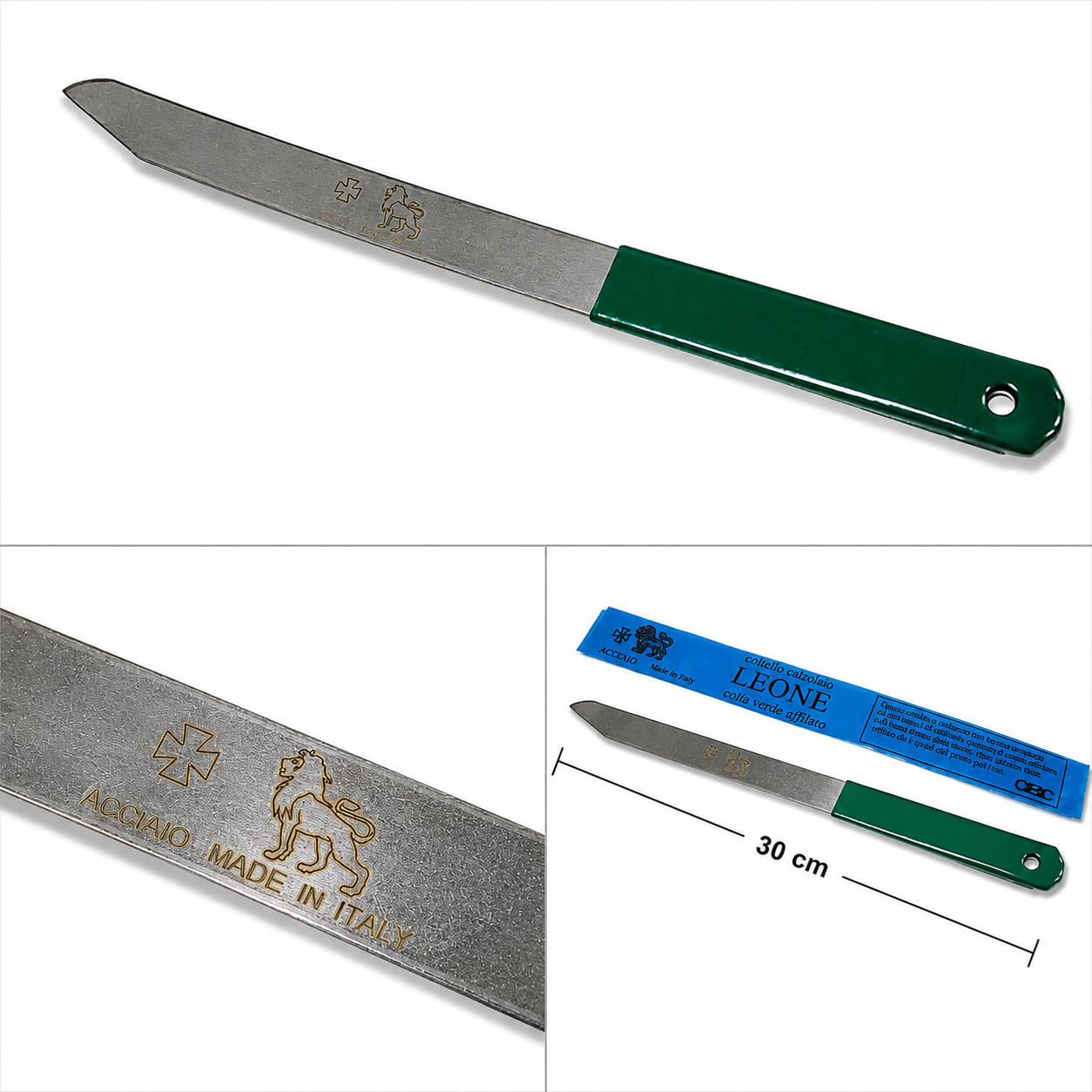 Coltello da Calzolaio LEONE Professionale per Cuoio Pelle e Gomma Spessa  Lama Affilata Forgiata in Italia