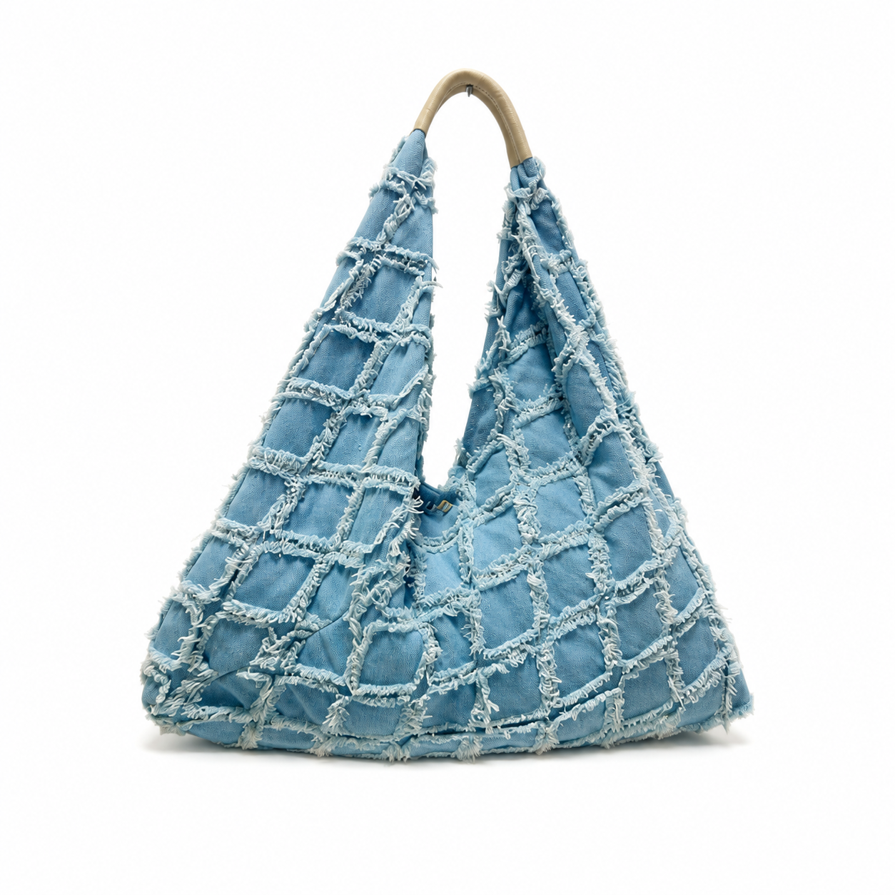 Bolso Saco de Playa para Mujer de Tela con Asa de Piel – Amplio y Cómodo para el Hombro