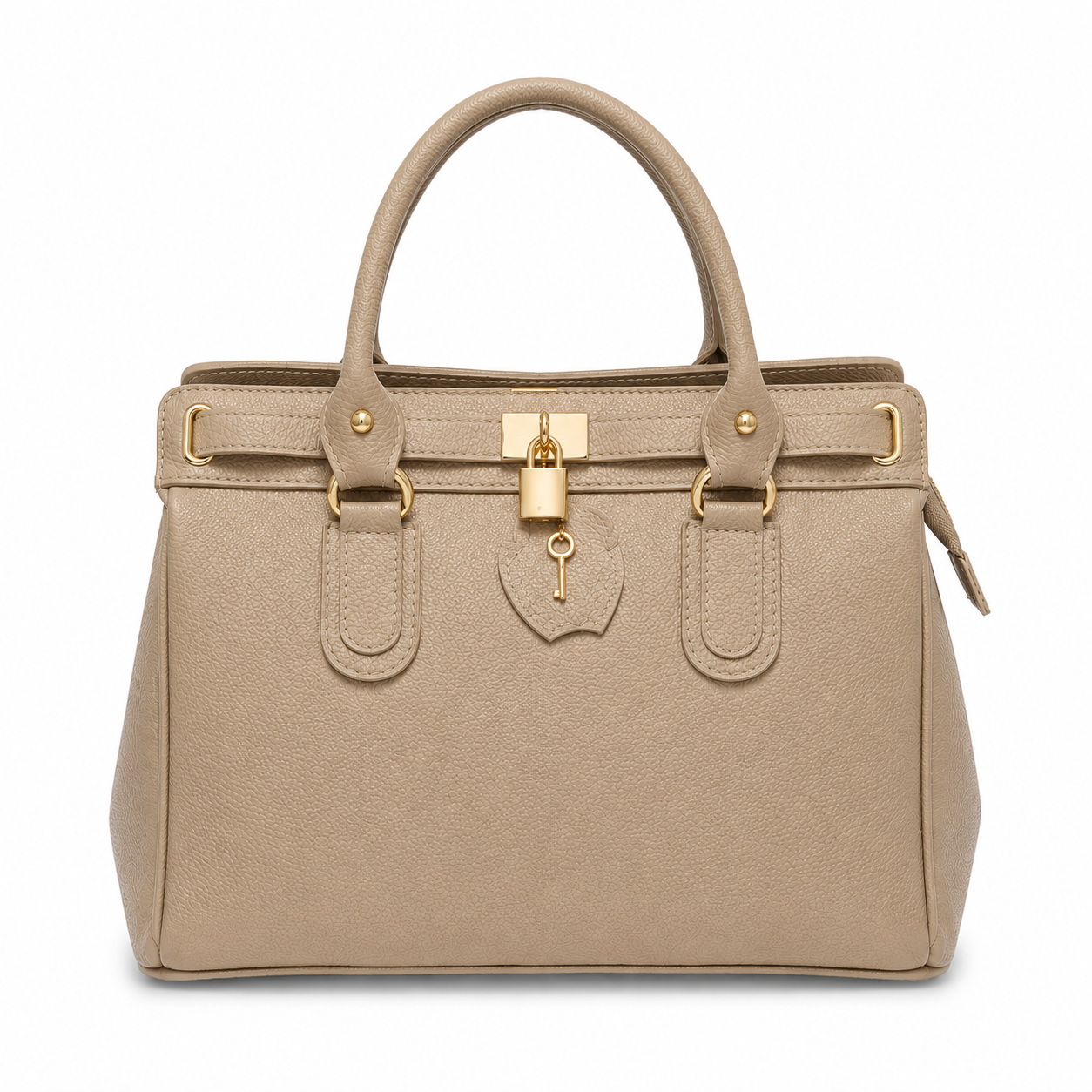 Bolso de Mujer de Piel Genuina con Cierre Dorado – Elegancia Cotidiana