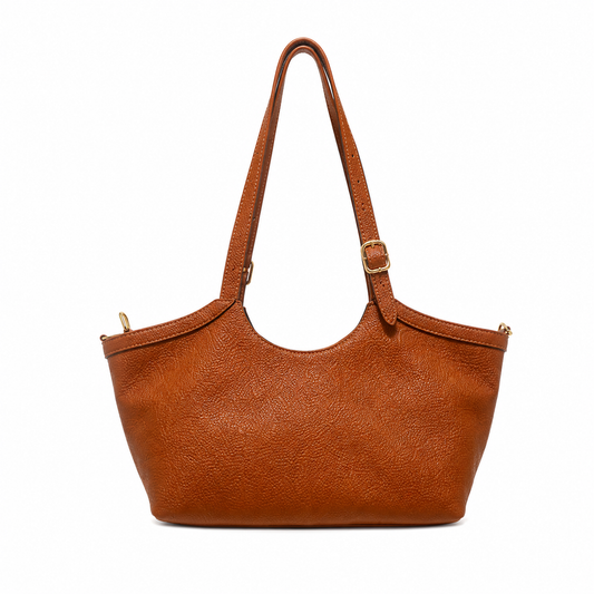 Borsa Donna Vera Pelle con 2 Manici Lunghi e Tracolla Regolabile  Shopper Casual Elegante
