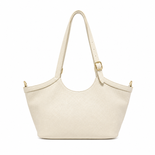 Borsa Donna Vera Pelle con 2 Manici Lunghi e Tracolla Regolabile  Shopper Casual Elegante