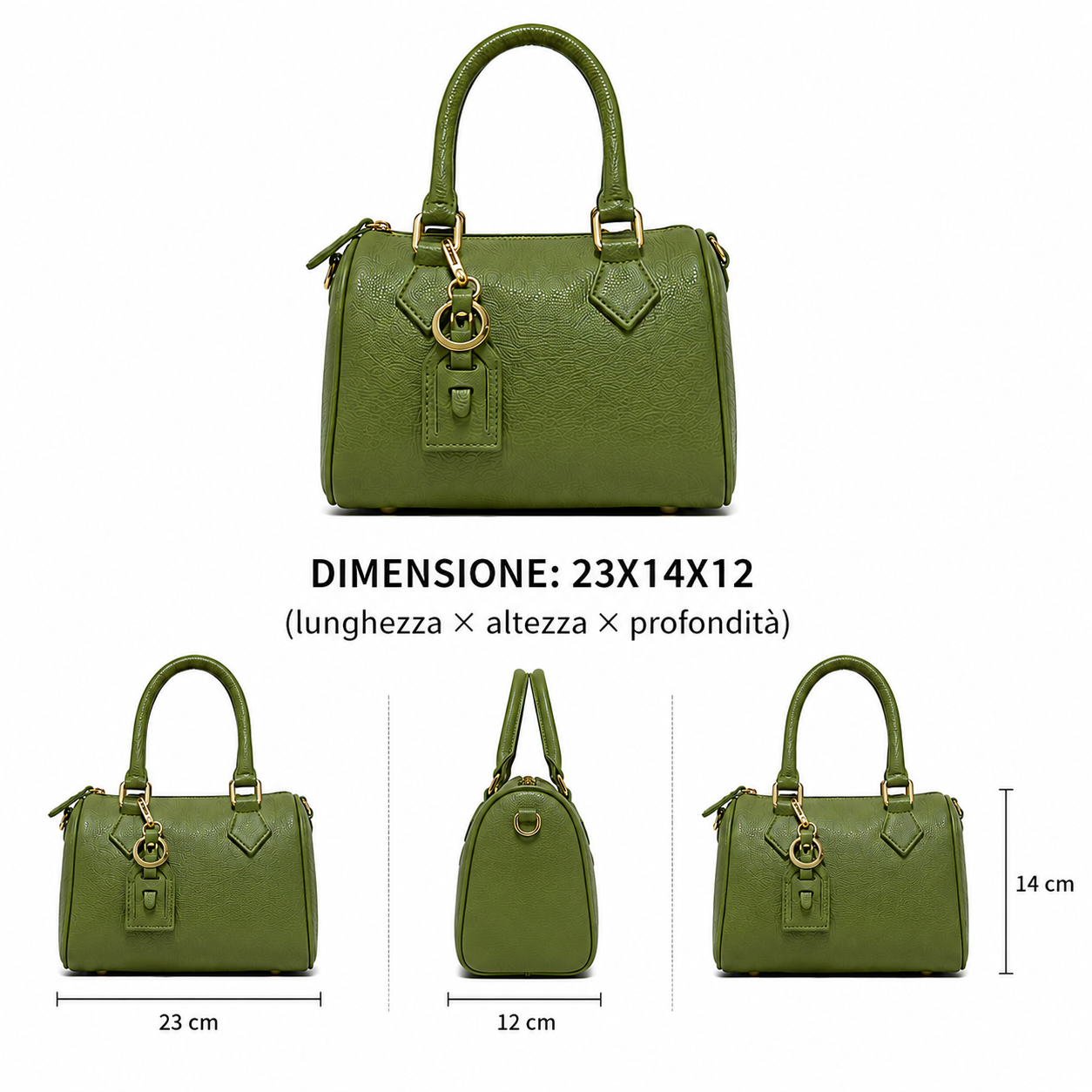 Women's Genuine Leather Top Handle Bag with Adjustable Removable Shoulder Strap Elegant and Casual Handbag 23x14x12 cm