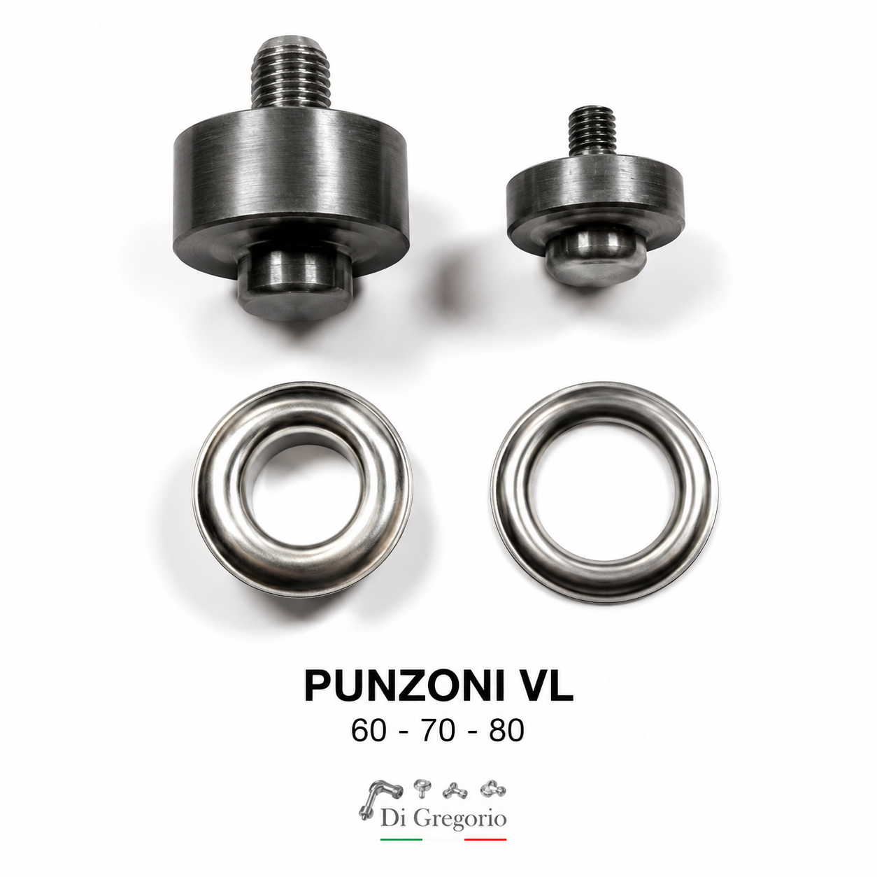 Punzone Matrice per Occhielli Vela VL60 VL70 VL80 Ricambio per Torchio Applicazione Occhielli