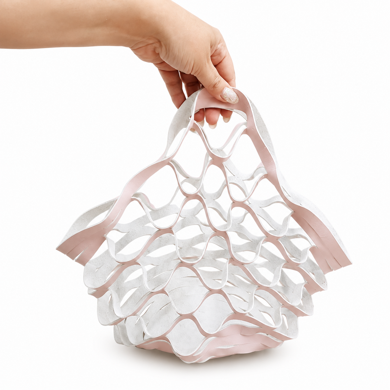 Borsa a rete in vera pelle – Leggera, senza cuciture, disponibile in tanti colori