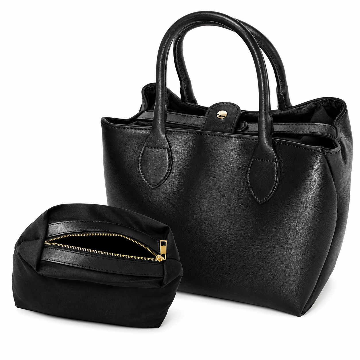 Borsa Donna in Vera Pelle con Pochette Estraibile  Artigianale Made in Italy, Borsa a Mano Elegante Pelle Morbida Grande Capacità