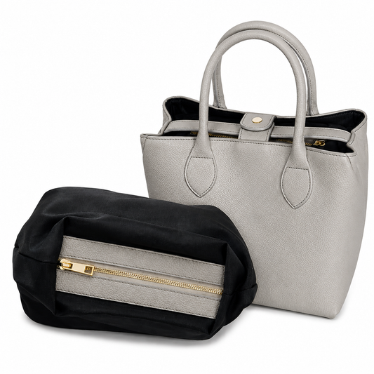 Borsa Donna in Vera Pelle con Pochette Estraibile  Artigianale Made in Italy, Borsa a Mano Elegante Pelle Morbida Grande Capacità