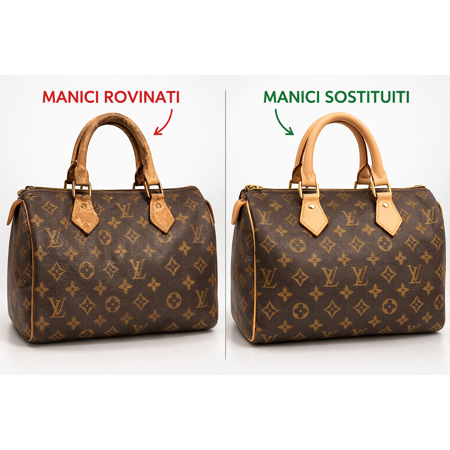 Manici per Borse in vera pelle– Compatibili LV – Ricambio per Borse e Creazioni Handmade