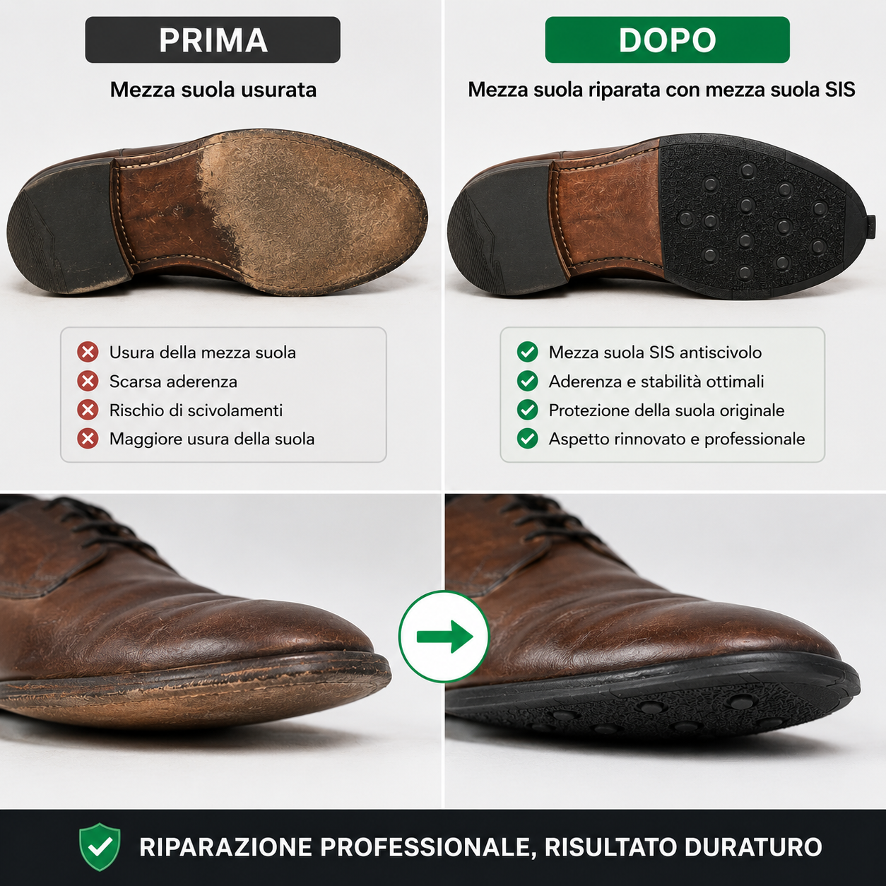 Mezza suola donna gomma SIS Susy 437 riparazione creazione scarpe antiscivolo