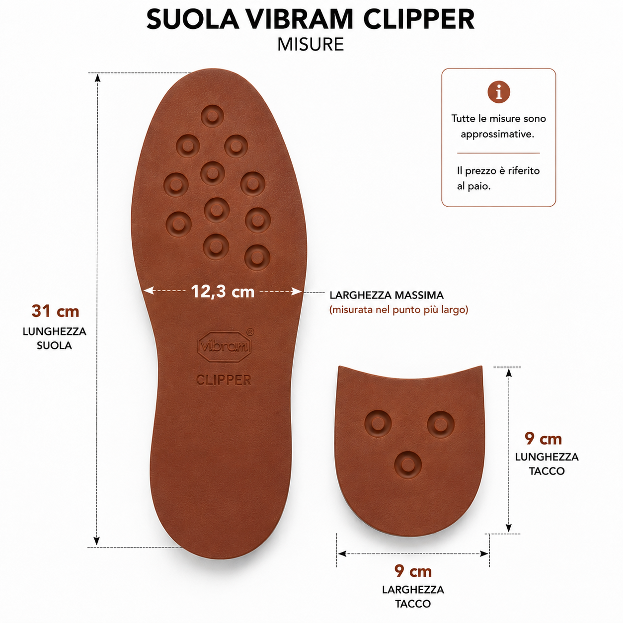 Suola in gomma Vibram Clipper morflex 8325 riparazione creazione calzature mm.8