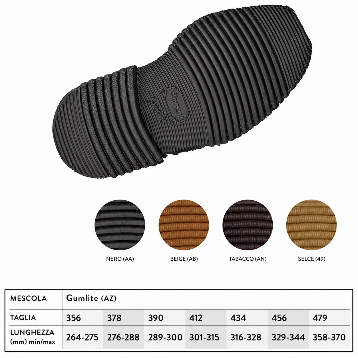 Suola gomma gumlite Vibram Liverpool riparazione creazione calzature ortopedia