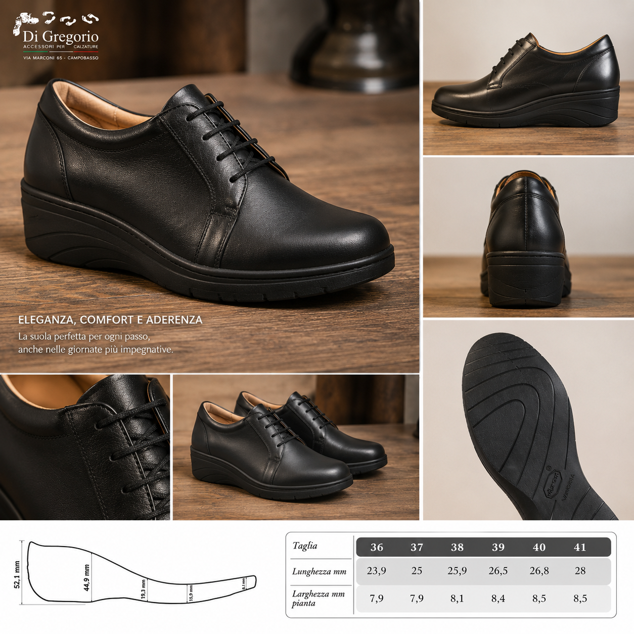 Suola in gomma Vibram mescola Vi-lite Sofia per scarpe casual e comfort