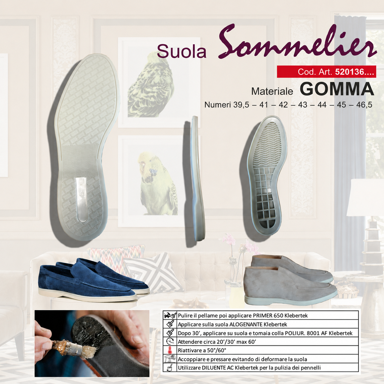 Suola Sommerlier Bianca in Gomma per Sneaker Risuolatura Scarpe Uomo e Donna