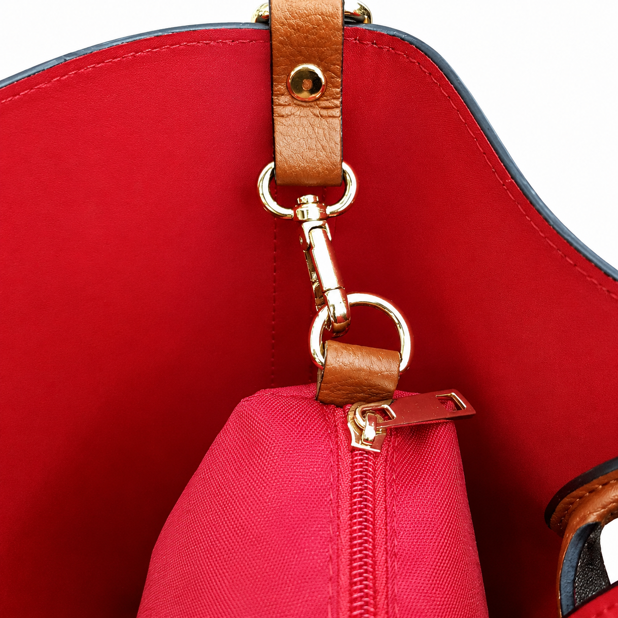 Bolso de Mujer de Piel Genuina con Neceser Extraíble Elegante y Versátil