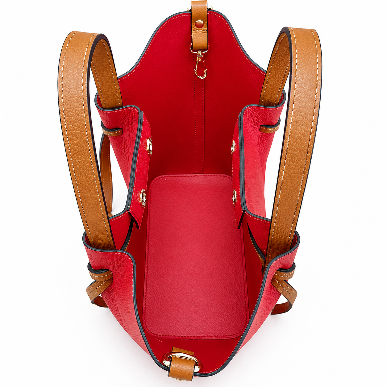 Bolso de Mujer de Piel Genuina con Neceser Extraíble Elegante y Versátil