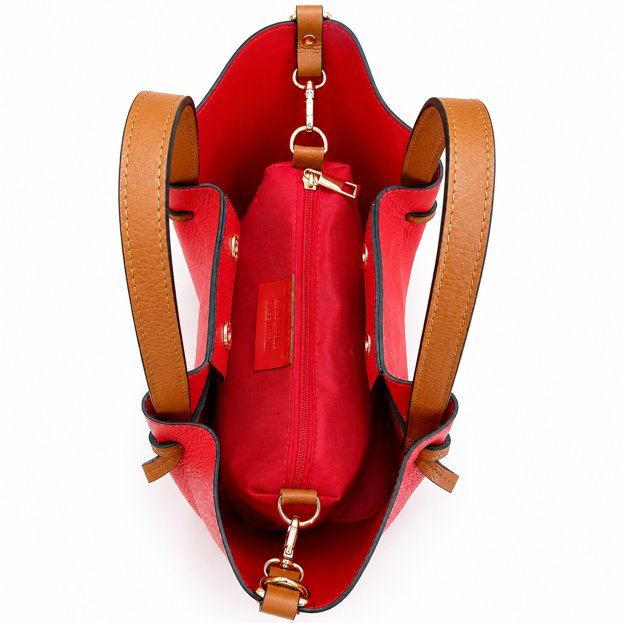 Bolso de Mujer de Piel Genuina con Neceser Extraíble Elegante y Versátil