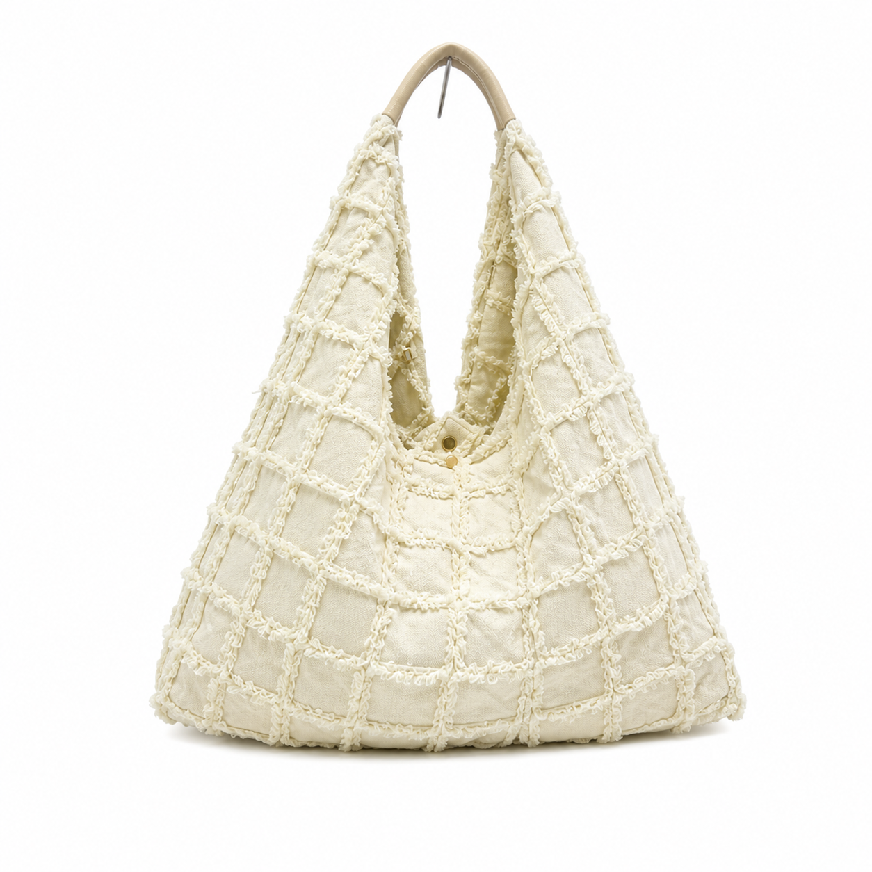 Bolso Saco de Playa para Mujer de Tela con Asa de Piel – Amplio y Cómodo para el Hombro