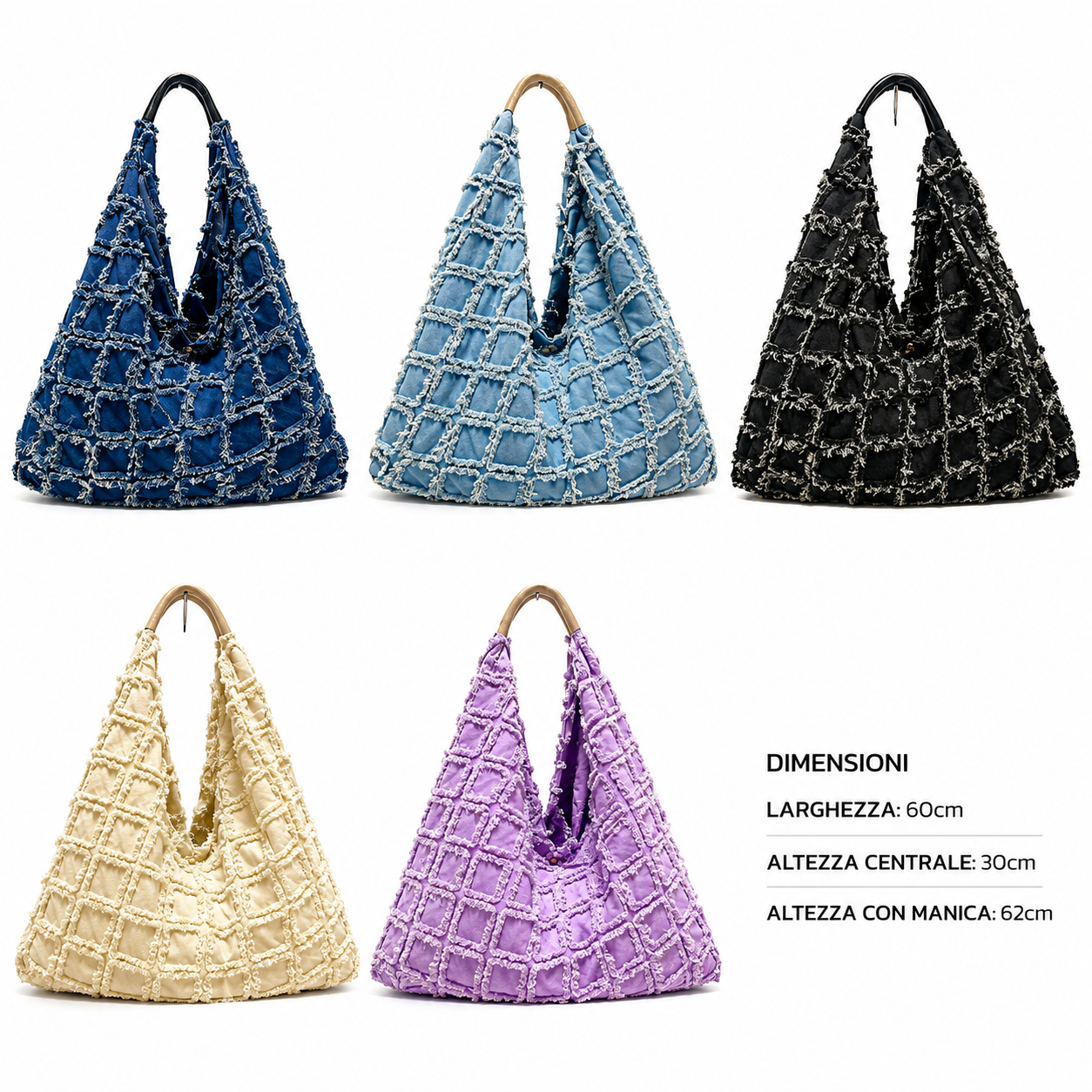 Bolso Saco de Playa para Mujer de Tela con Asa de Piel – Amplio y Cómodo para el Hombro