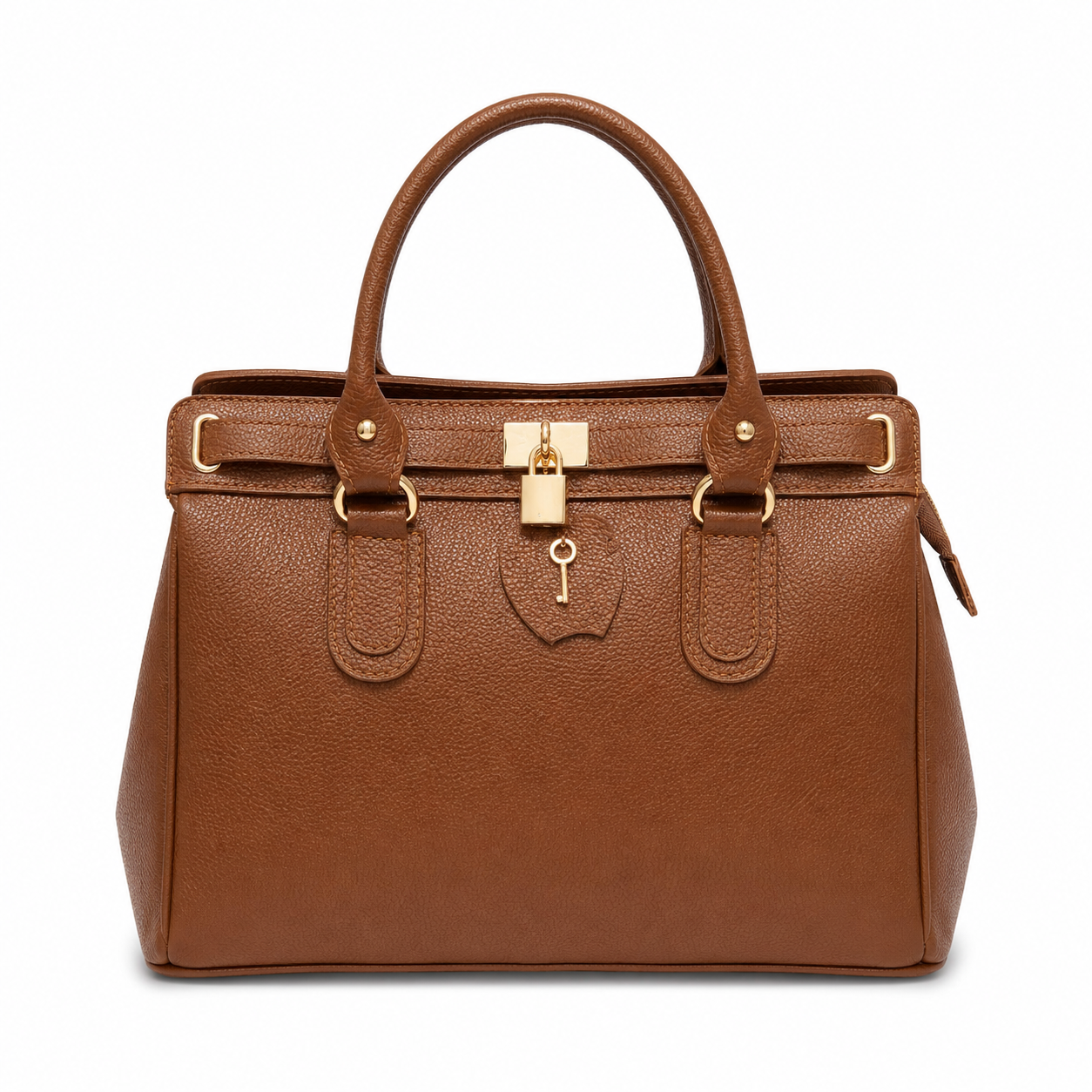 Bolso de Mujer de Piel Genuina con Cierre Dorado – Elegancia Cotidiana