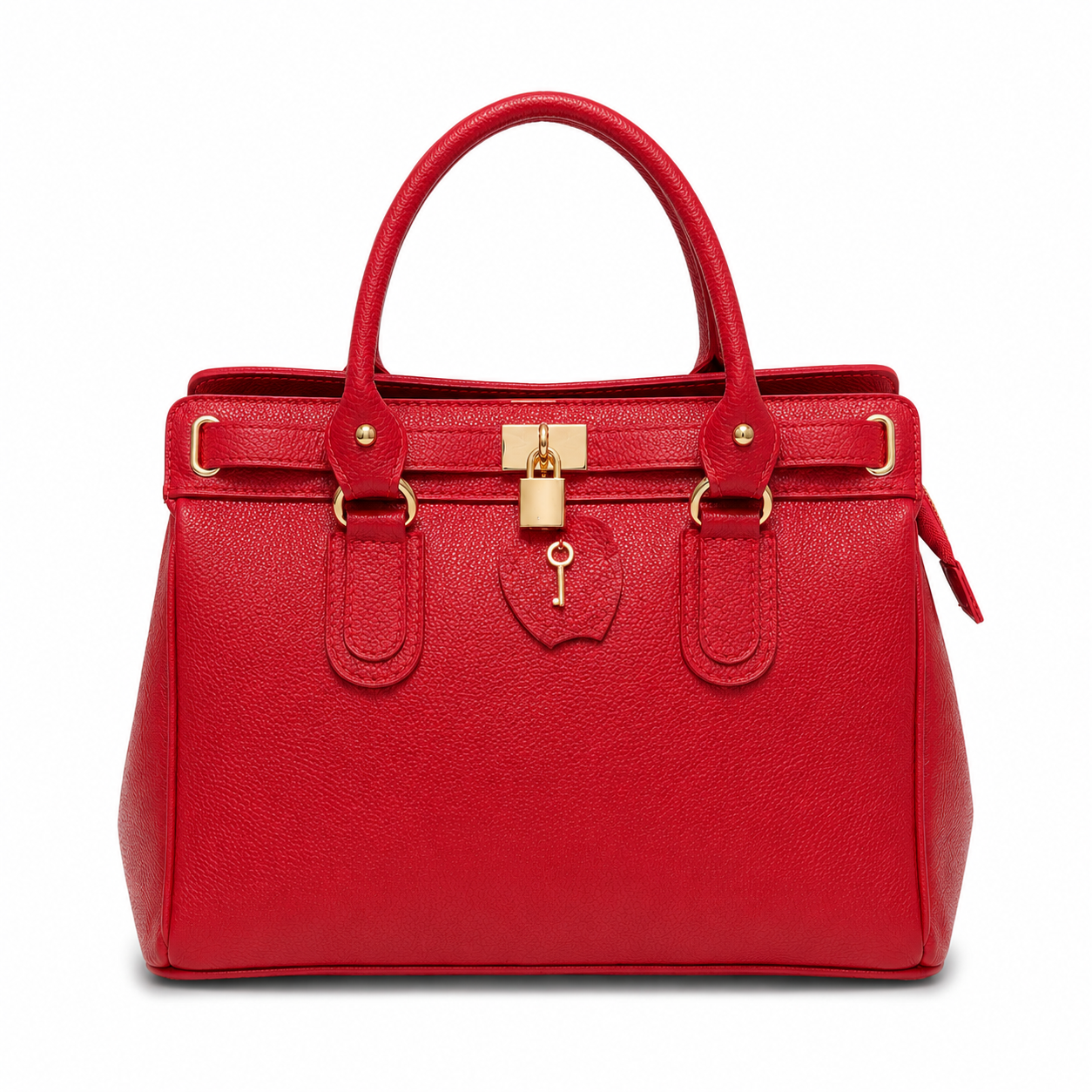 Bolso de Mujer de Piel Genuina con Cierre Dorado – Elegancia Cotidiana