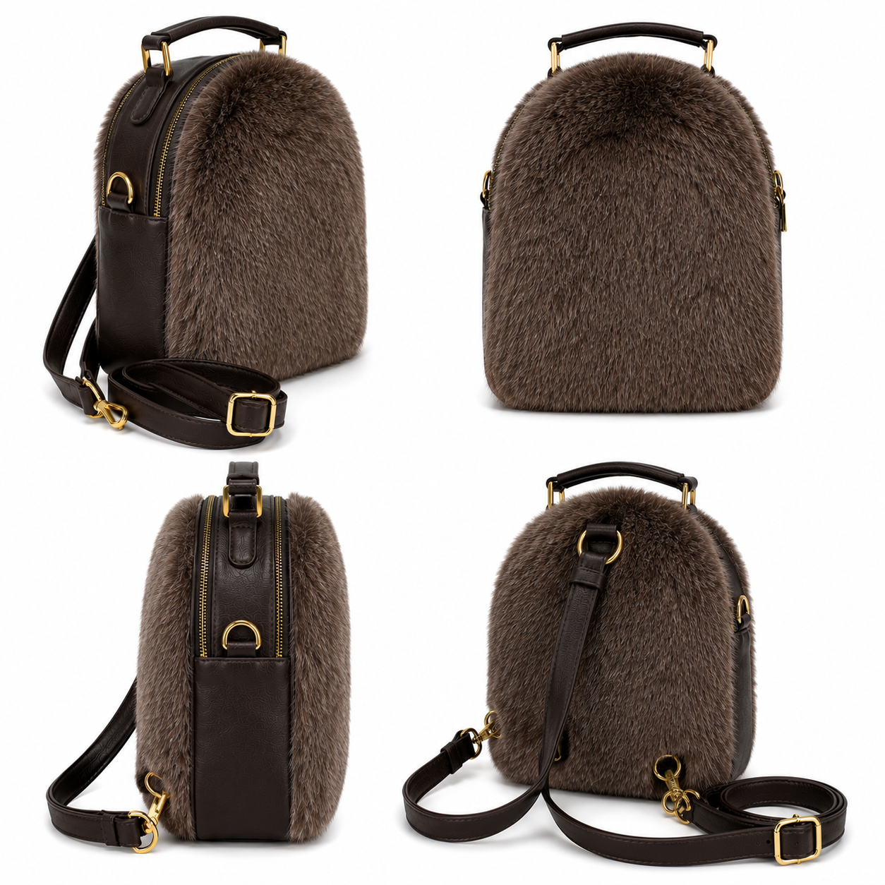 Zaino Donna in Vera Pelle Artigianale, Borsa a Tracolla Regolabile e Rimovibile, Borsello Made in Italy