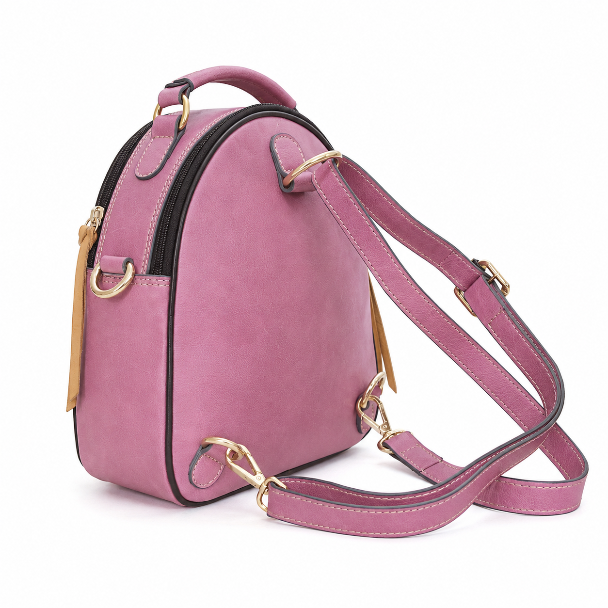 Zaino Donna in Vera Pelle Artigianale, Borsa a Tracolla Regolabile e Rimovibile, Borsello Made in Italy