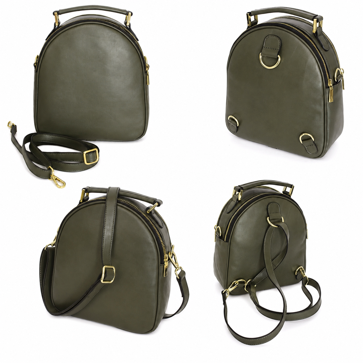 Zaino Donna in Vera Pelle Artigianale, Borsa a Tracolla Regolabile e Rimovibile, Borsello Made in Italy