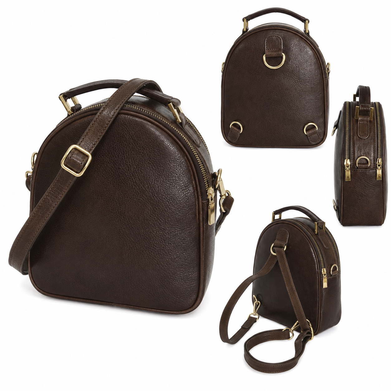 Zaino Donna in Vera Pelle Artigianale, Borsa a Tracolla Regolabile e Rimovibile, Borsello Made in Italy