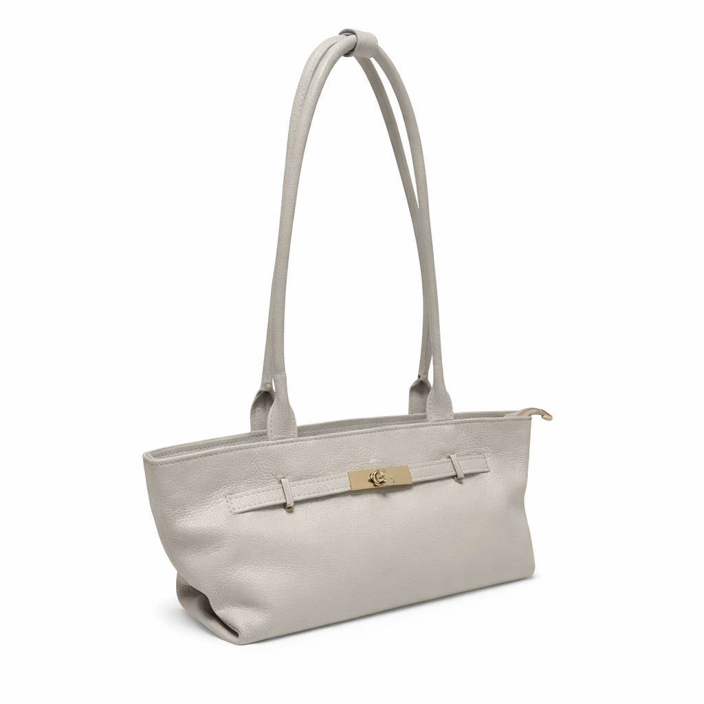 Borsa Donna Slim in Vera Pelle Made in Italy con Zip e Manici Lunghi