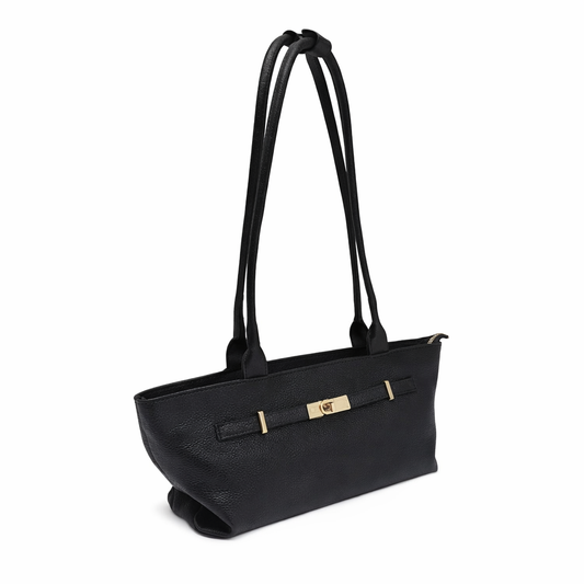 Borsa Donna Slim in Vera Pelle Made in Italy con Zip e Manici Lunghi