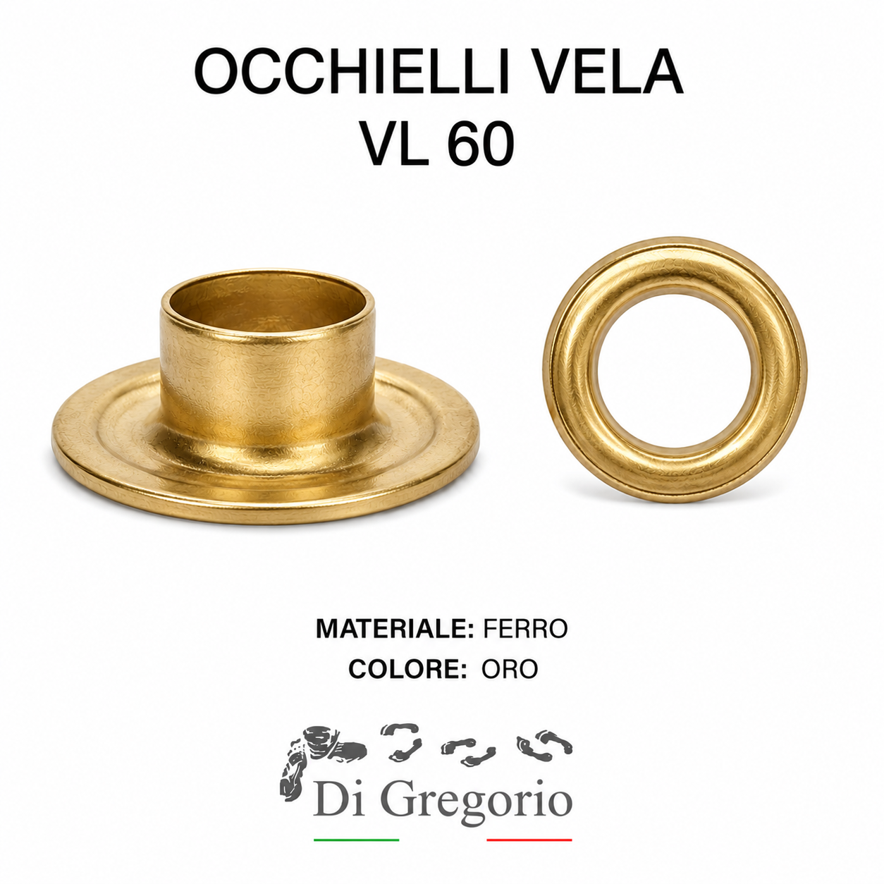 Occhielli Vela VL60 Ø 24 mm in Alluminio Ferro o Ottone con Rondelle Occhielli per Teloni e Pelletteria