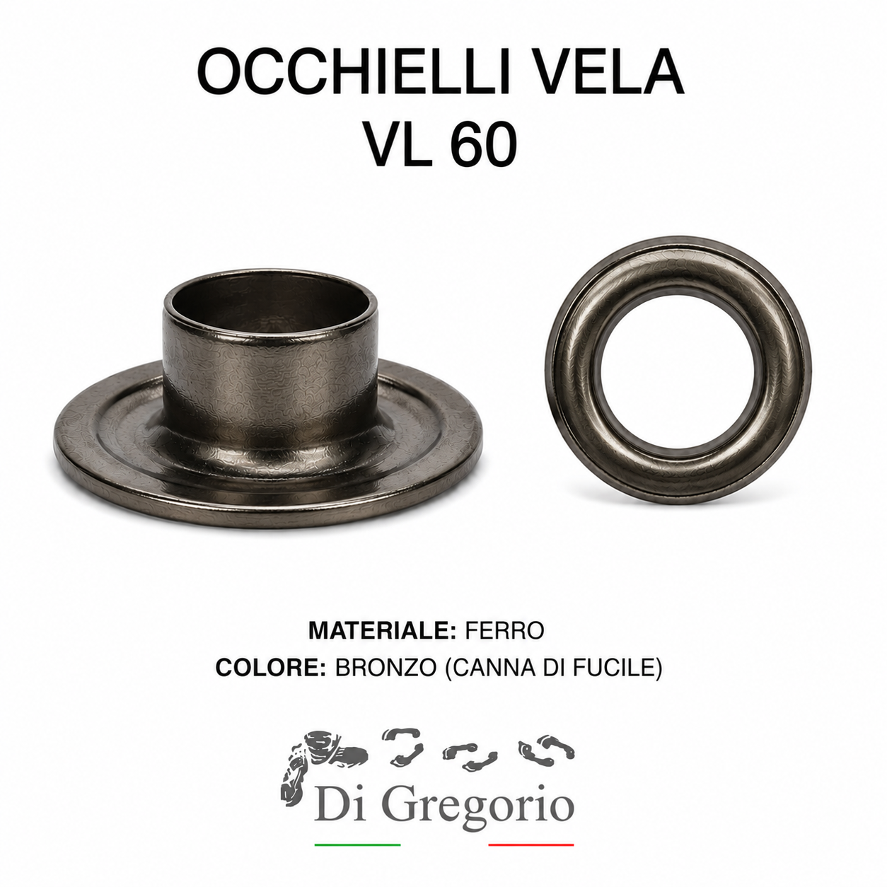 Occhielli Vela VL60 Ø 24 mm in Alluminio Ferro o Ottone con Rondelle Occhielli per Teloni e Pelletteria