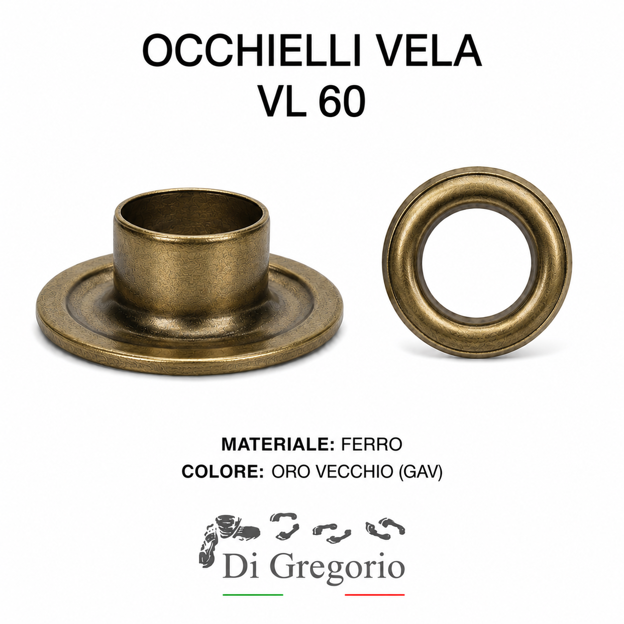 Occhielli Vela VL60 Ø 24 mm in Alluminio Ferro o Ottone con Rondelle Occhielli per Teloni e Pelletteria