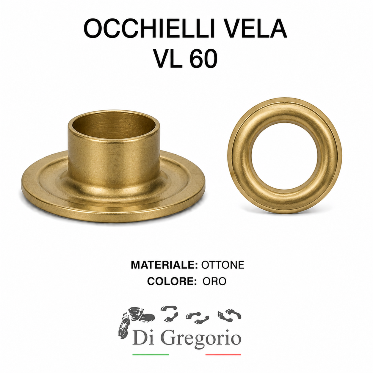 Occhielli Vela VL60 Ø 24 mm in Alluminio Ferro o Ottone con Rondelle Occhielli per Teloni e Pelletteria