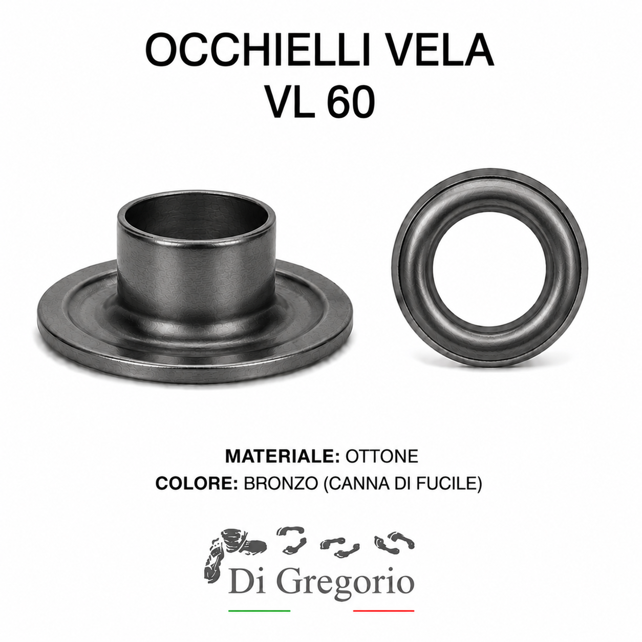 Occhielli Vela VL60 Ø 24 mm in Alluminio Ferro o Ottone con Rondelle Occhielli per Teloni e Pelletteria