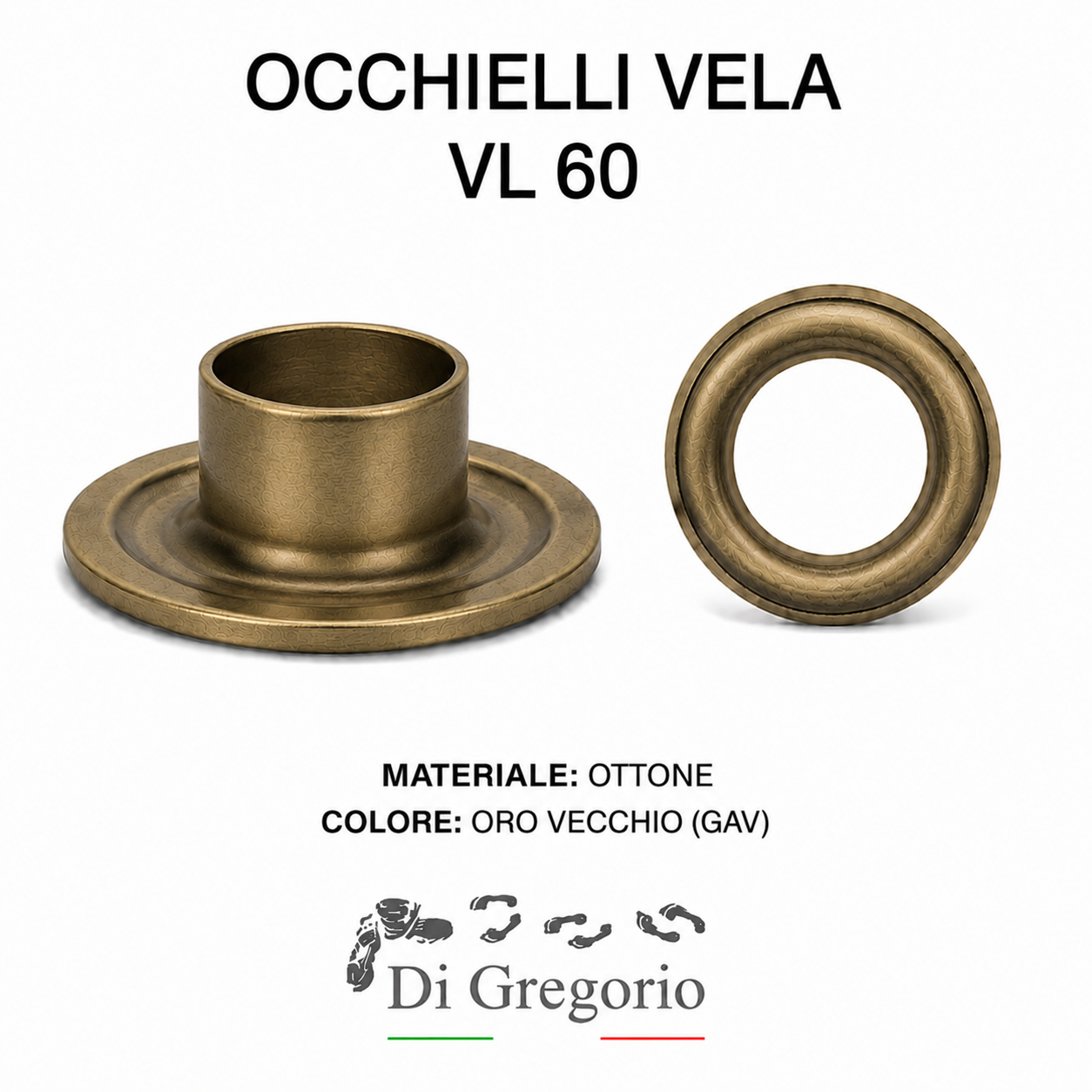 Occhielli Vela VL60 Ø 24 mm in Alluminio Ferro o Ottone con Rondelle Occhielli per Teloni e Pelletteria